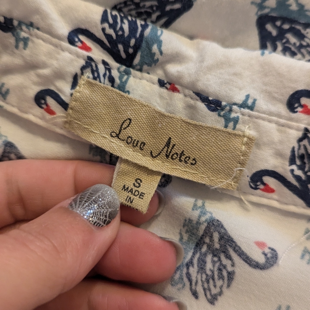 Love Notes White Slightly Cropped Button Down Top… - image 6